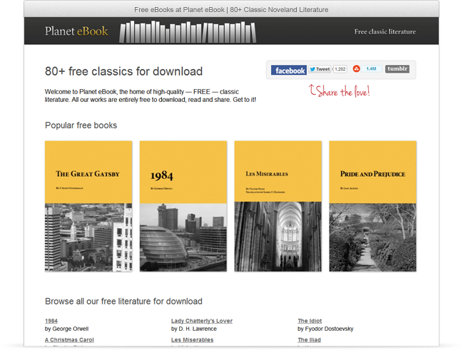 Planet eBook - Classics for download